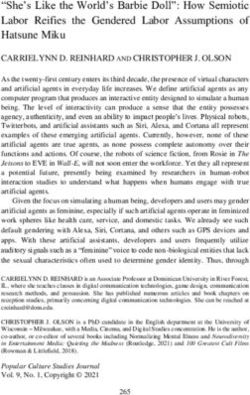 "She's Like the World's Barbie Doll": How Semiotic Labor Reifies the Gendered Labor Assumptions of Hatsune Miku