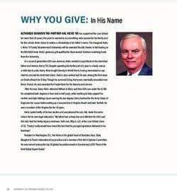 WHY YOU GIVE: In His Name - University of Virginia School of ...