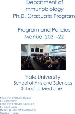 Department of Immunobiology - Ph.D. Graduate Program Program and Policies Manual 2021-22 Yale University