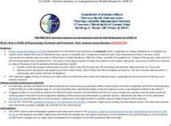 VHA PBM Draft Literature Summary on Investigational and off-label Medications for COVID-19