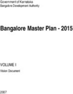 Bangalore Master Plan 2015 - VOLUME I Vision Document