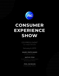 CONSUMER EXPERIENCE SHOW - CES PRESS EVENT Las Vegas, Nevada - P&G News