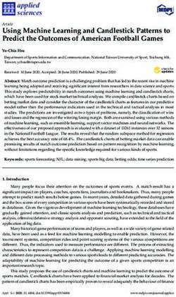 Using Machine Learning and Candlestick Patterns to Predict the Outcomes of American Football Games - applied sciences