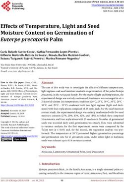 Effects of Temperature, Light and Seed Moisture Content on Germination of Euterpe precatoria Palm