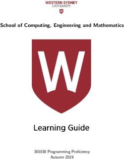 School of Computing, Engineering and Mathematics - 301038 Programming Proficiency Autumn 2019