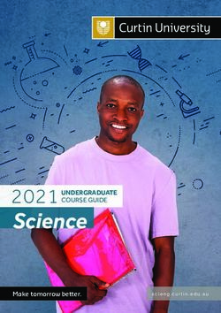 Science 2021 UNDERGRADUATE COURSE GUIDE