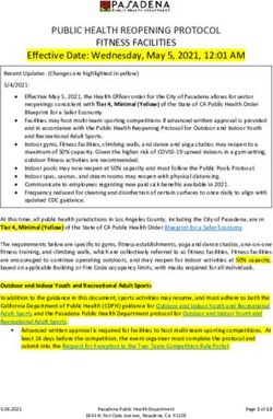 PUBLIC HEALTH REOPENING PROTOCOL FITNESS FACILITIES - City of Pasadena