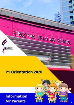 P1 Orientation 2020 Information for Parents - Fengshan Primary School