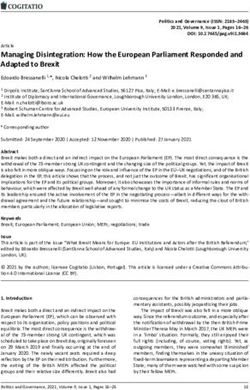 Managing Disintegration: How the European Parliament Responded and Adapted to Brexit