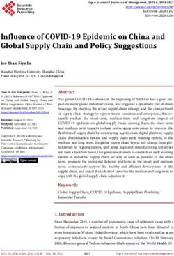 Influence of COVID-19 Epidemic on China and Global Supply Chain and Policy Suggestions