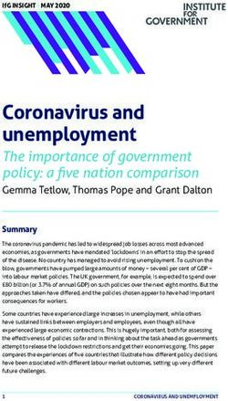 Coronavirus and unemployment - The importance of government policy: a five nation comparison Gemma Tetlow, Thomas Pope and Grant Dalton - The ...