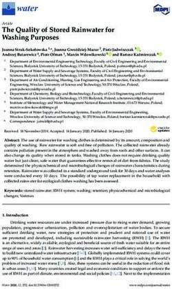The Quality of Stored Rainwater for Washing Purposes - MDPI