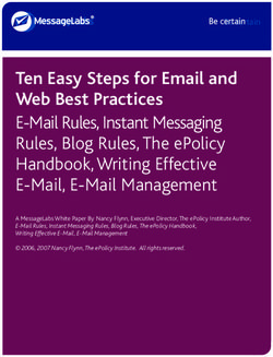 Ten Easy Steps for Email and Web Best Practices