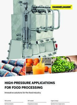 HIGH-PRESSURE APPLICATIONS FOR FOOD PROCESSING - Innovative solutions for the food industry