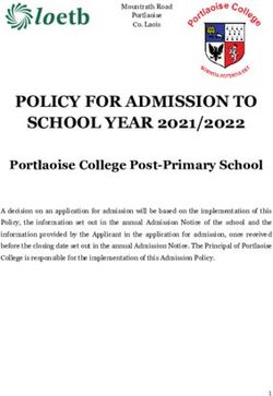 POLICY FOR ADMISSION TO SCHOOL YEAR 2021/2022
