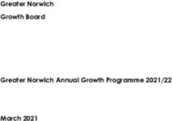 Greater Norwich Growth Board Greater Norwich Annual Growth Programme 2021/22 March 2021