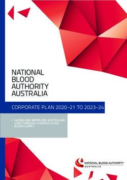 NATIONAL BLOOD AUTHORITY AUSTRALIA - CORPORATE PLAN 2020 21 TO 2023 24 SAVING AND IMPROVING AUSTRALIAN - National ...