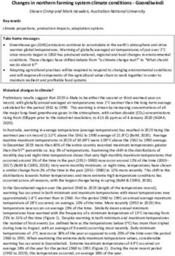 Changes in northern farming system climate conditions - Goondiwindi