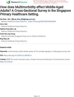 How does Multimorbidity affect Middle-Aged Adults? A Cross-Sectional Survey in the Singapore Primary Healthcare Setting.