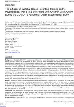 THE EFFICACY OF WECHAT-BASED PARENTING TRAINING ON THE PSYCHOLOGICAL WELL-BEING OF MOTHERS WITH CHILDREN WITH AUTISM DURING THE COVID-19 PANDEMIC: ...