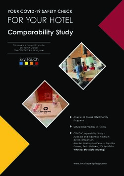 FOR YOUR HOTEL Comparability Study - Hotel Security Design