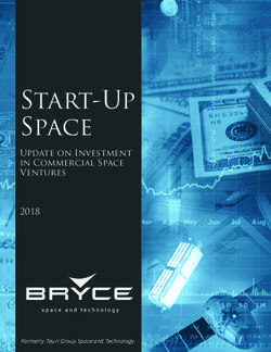 Start-Up Space Update on Investment in Commercial Space Ventures 2018 - Formerly Tauri Group Space and Technology - Bryce Space and Technology