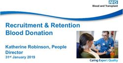 Recruitment & Retention Blood Donation - Katherine Robinson, People Director 31st January 2019