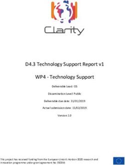 D4.3 Technology Support Report v1 WP4 - Technology Support - Clarity