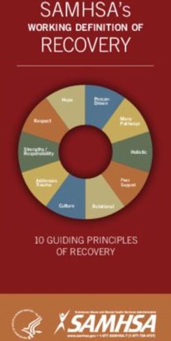 RECOVERY SAMHSA's WORKING DEFINITION OF - 10 GUIDING PRINCIPLES OF RECOVERY