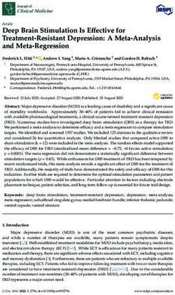 Deep Brain Stimulation Is Effective for Treatment-Resistant Depression: A Meta-Analysis and Meta-Regression - MDPI