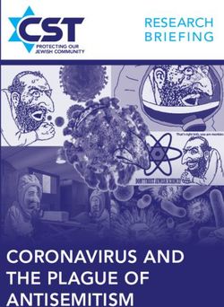 CORONAVIRUS AND THE PLAGUE OF ANTISEMITISM - RESEARCH BRIEFING - CST