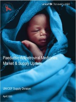 Paediatric Antiretroviral Medicines: Market & Supply Update - UNICEF Supply Division April 2020