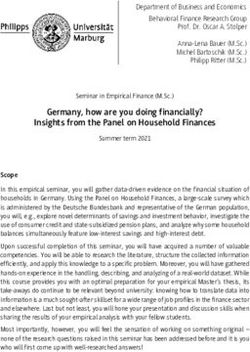 Germany, how are you doing financially? Insights from the Panel on Household Finances - Philipps-Universität Marburg
