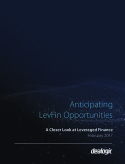 Anticipating LevFin Opportunities - A Closer Look at Leveraged Finance February 2017 - Dealogic