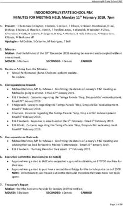 INDOOROOPILLY STATE SCHOOL P&C - MINUTES FOR MEETING HELD, Monday 11th February 2019, 7pm