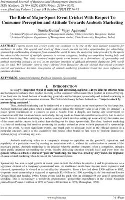 The Role of Major-Sport Event Cricket With Respect To Consumer Perception and Attitude Towards Ambush Marketing