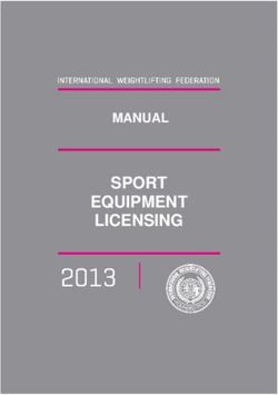SPORT EQUIPMENT LICENSING - MANUAL