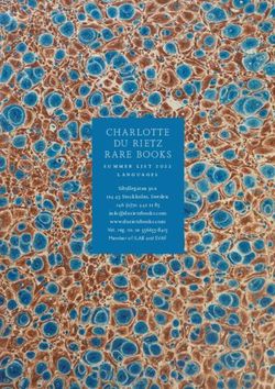CHARLOTTE DU RIETZ RARE BOOKS - summer list 2022 Sibyllegatan 50a 114 43 Stockholm, Sweden