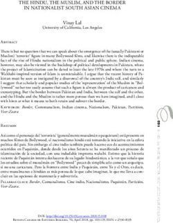THE HINDU, THE MUSLIM, AND THE BORDER IN NATIONALIST SOUTH ASIAN CINEMA