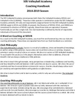 505 Volleyball Academy Coaching Handbook 2018-2019 Season