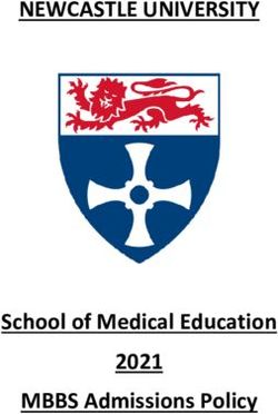 NEWCASTLE UNIVERSITY - School of Medical Education 2021 MBBS Admissions Policy