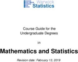Mathematics and Statistics - Course Guide for the Undergraduate Degrees in Revision date: February 13, 2019 - University of Warwick