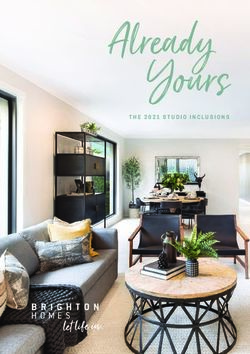 Already Yours THE 2021 STUDIO INCLUSIONS - Brighton Homes
