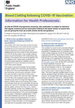 Blood Clotting following COVID-19 Vaccination Information for Health Professionals - GOV.UK