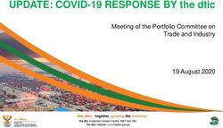 UPDATE: COVID-19 RESPONSE BY the dtic - Meeting of the Portfolio Committee on Trade and Industry 19 August 2020 - Tralac
