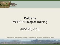 Caltrans MSHCP Biologist Training June 26, 2019 - Preserving our open space heritage Protecting our economy Building our future