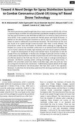 TOWARD A NOVEL DESIGN FOR SPRAY DISINFECTION SYSTEM TO COMBAT CORONAVIRUS (COVID-19) USING IOT BASED DRONE TECHNOLOGY