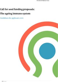 Call for seed funding proposals: The ageing immune system - Guidelines for applicants 2021