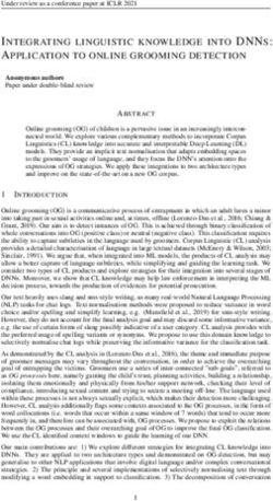 INTEGRATING LINGUISTIC KNOWLEDGE INTO DNNS: APPLICATION TO ONLINE GROOMING DETECTION - OpenReview