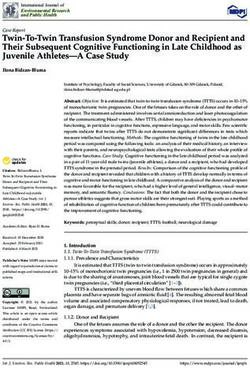 Twin-To-Twin Transfusion Syndrome Donor and Recipient and Their Subsequent Cognitive Functioning in Late Childhood as Juvenile Athletes-A Case ...